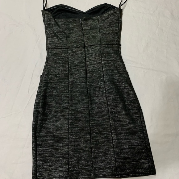 Strapless Black & Grey Bodycon Dress - Picture 2 of 5